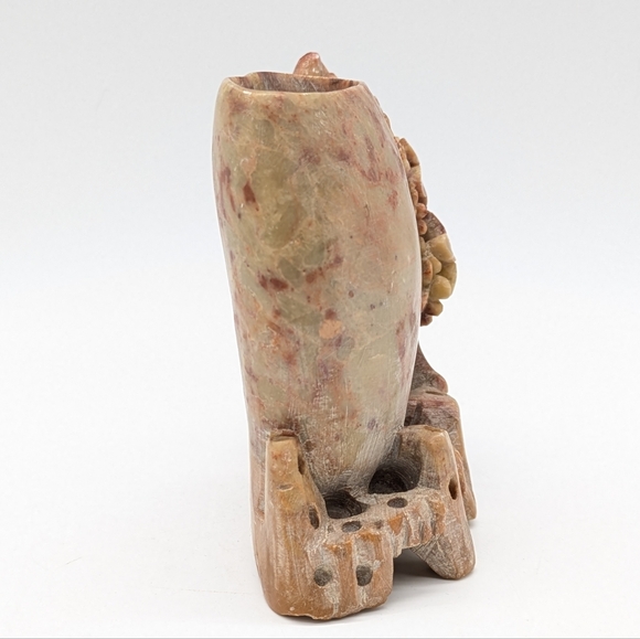 Vintage Chinese Pink Tan Soapstone Double Vase - Picture 4 of 13